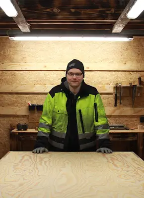 Riku in the workshop